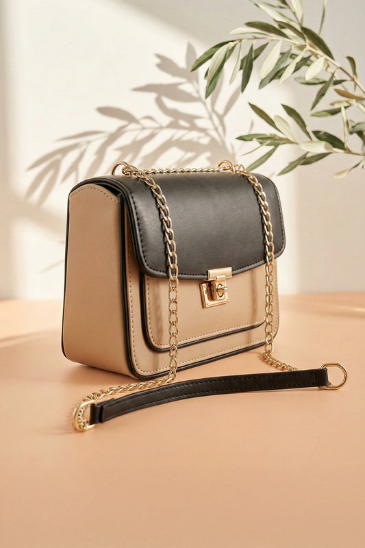Inaya Bella Chain Shoulder Bag - Black