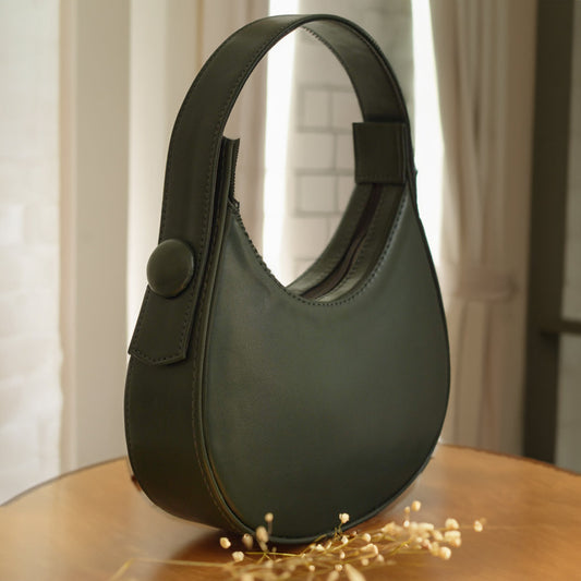 Inaya - Plain Hobo HandBag - Green