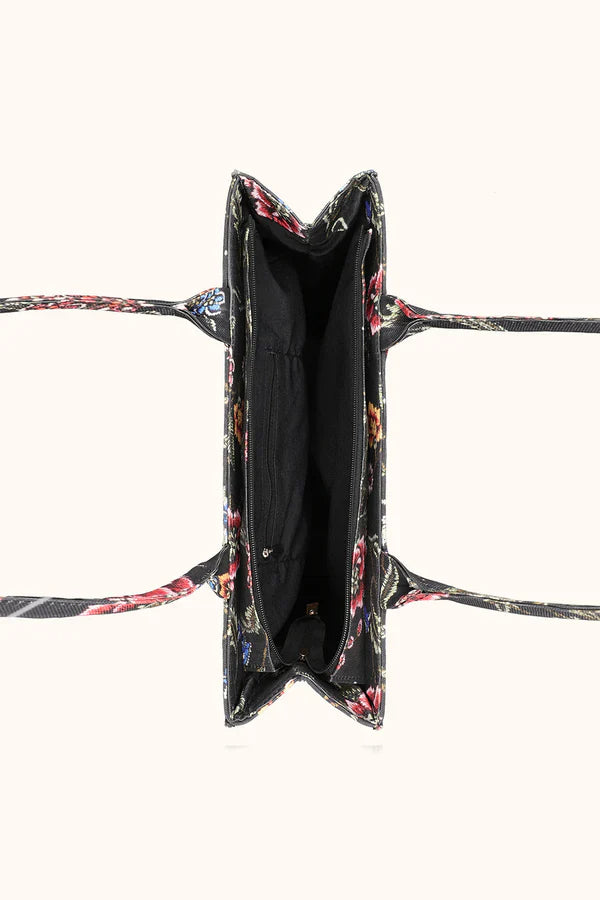 Inaya Canvas Tote Black Multi