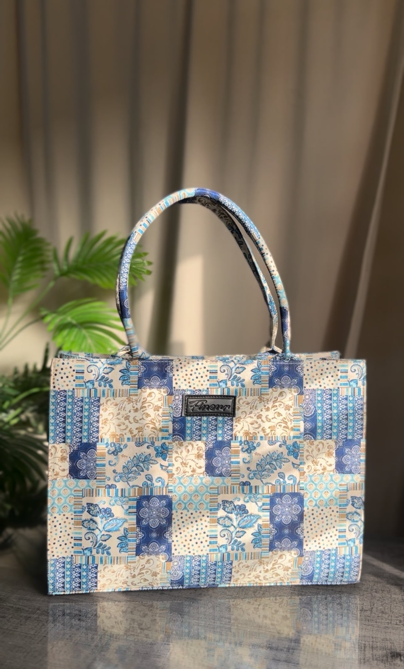 Inaya Canvas Tote Blue Blossom