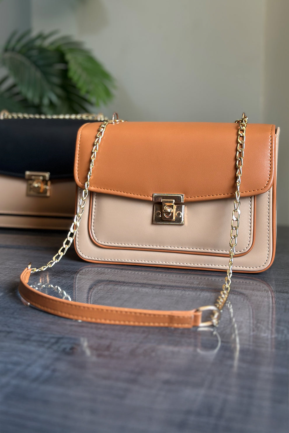 Inaya Bella Chain Shoulder Bag - Mustard