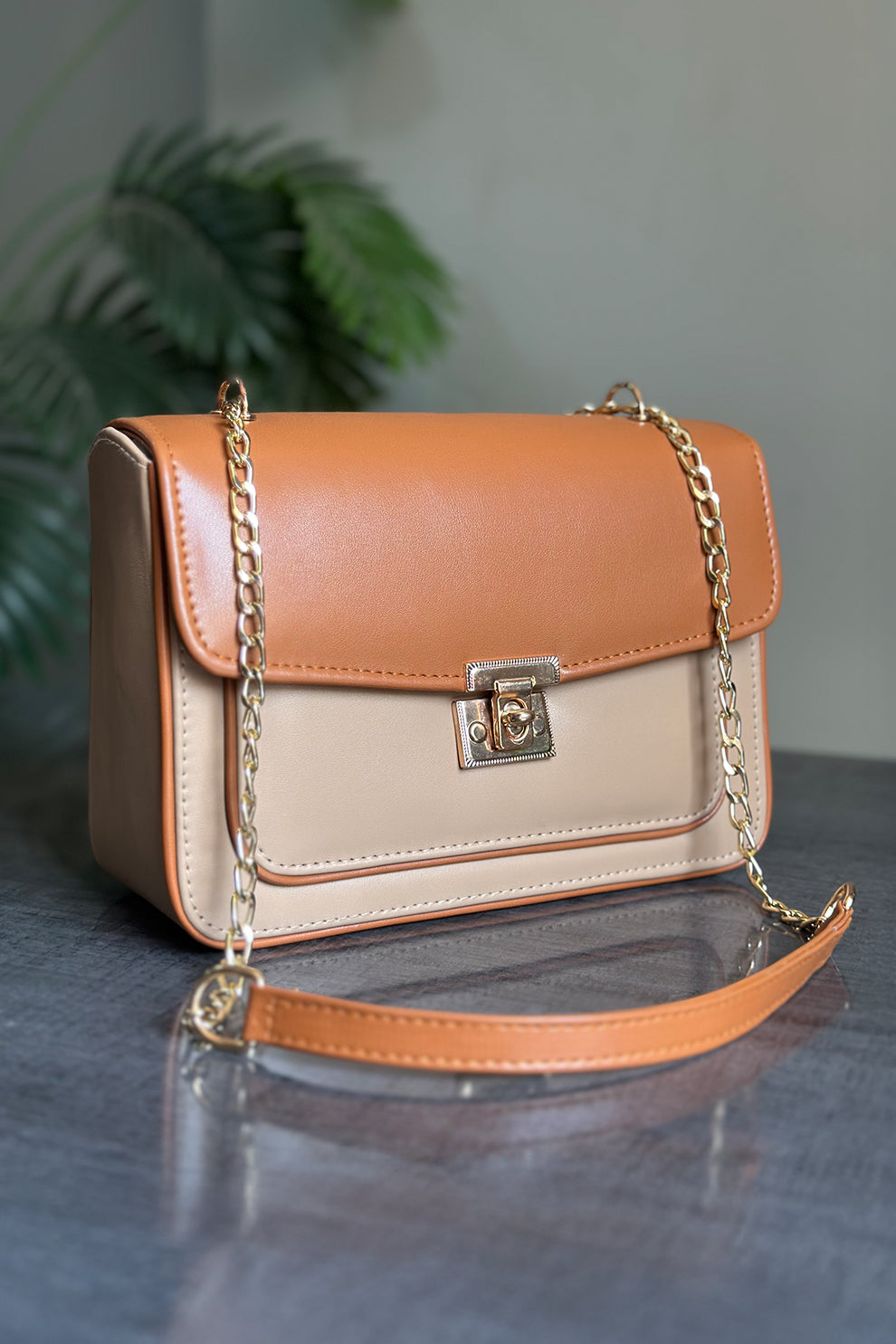 Inaya Bella Chain Shoulder Bag - Mustard
