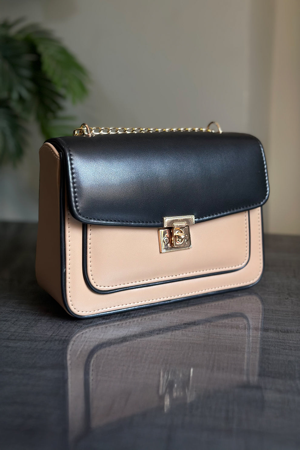Inaya Bella Chain Shoulder Bag - Black