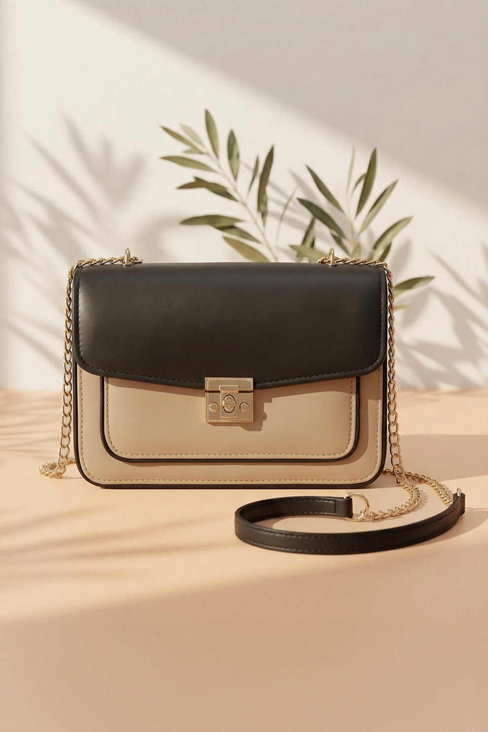 Inaya Bella Chain Shoulder Bag - Black
