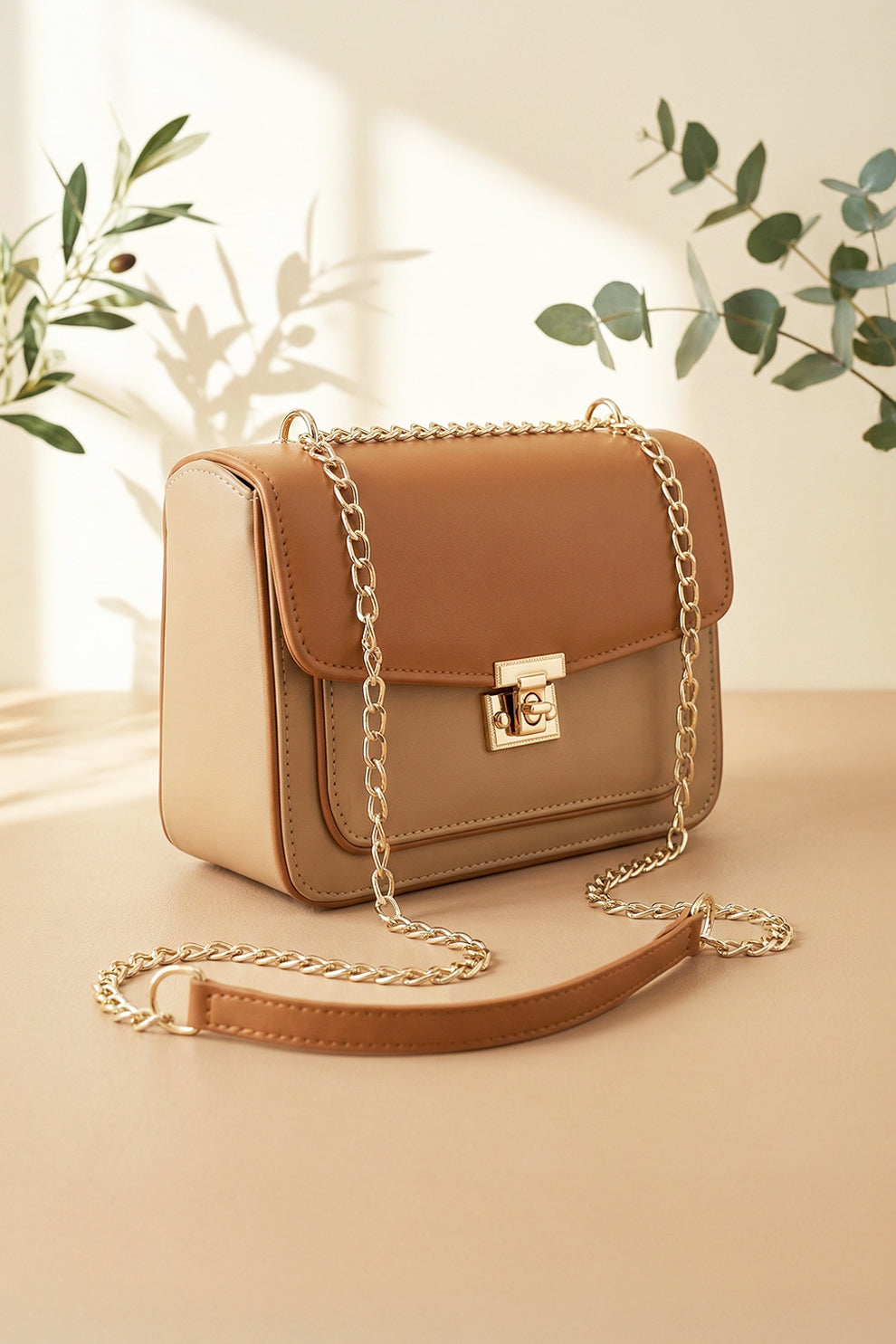 Inaya Bella Chain Shoulder Bag - Mustard