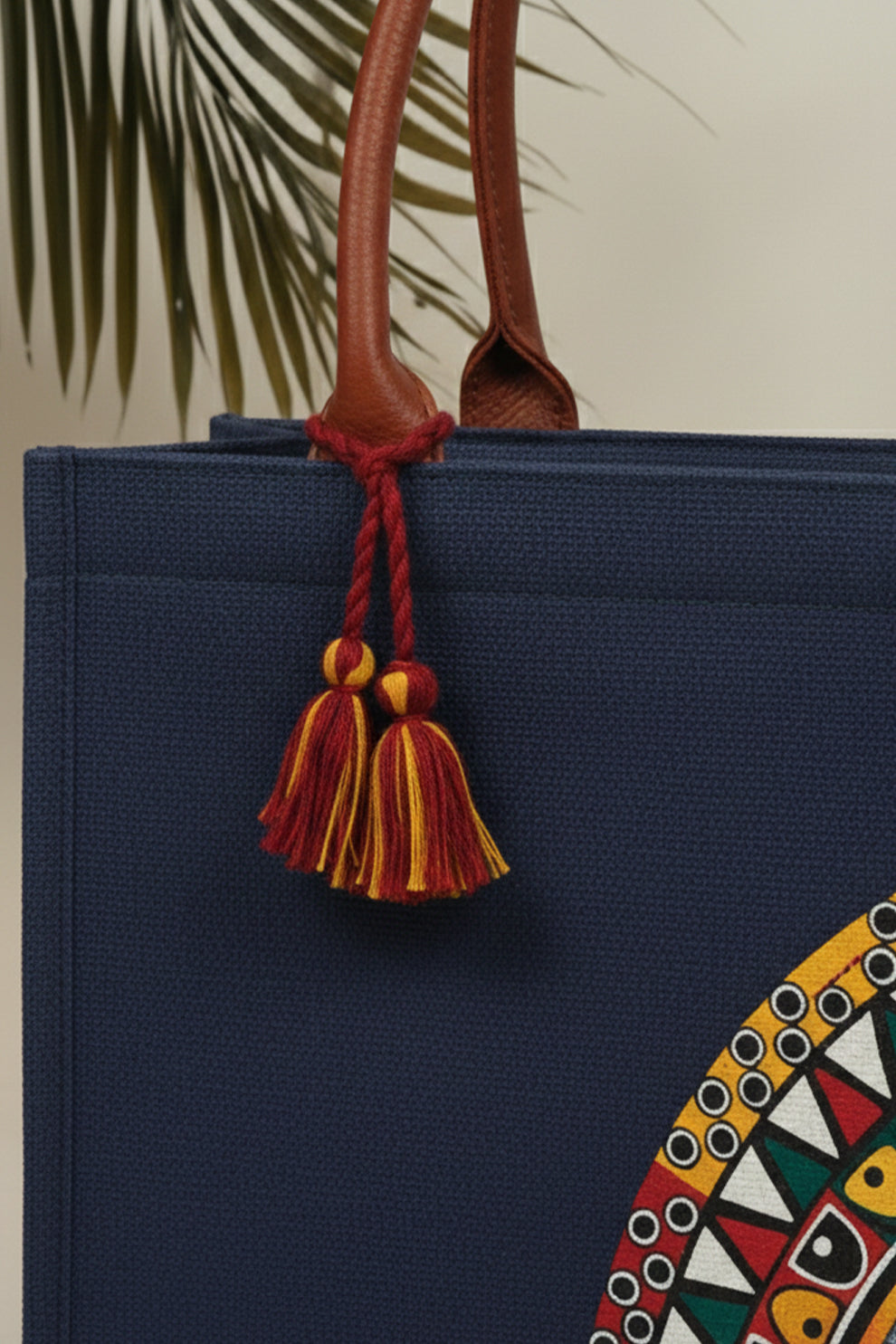 Inaya Canvas Tote Desert Bloom - Navy Blue