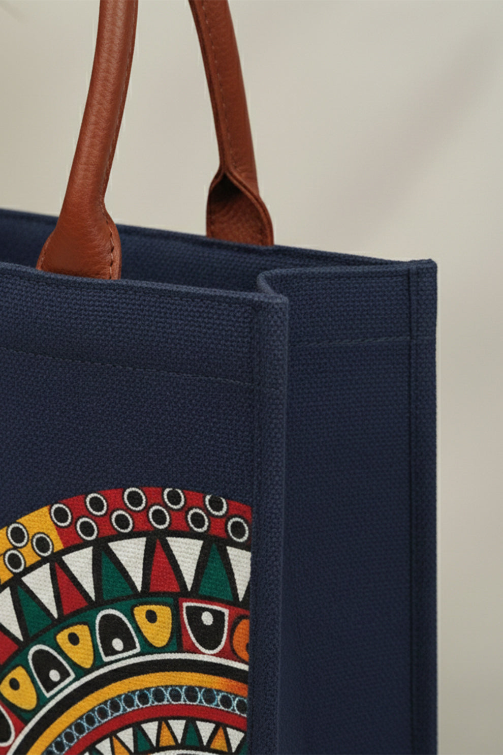 Inaya Canvas Tote Desert Bloom - Navy Blue
