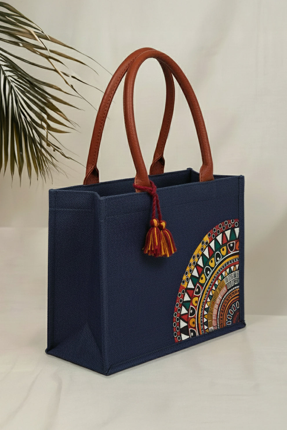 Inaya Canvas Tote Desert Bloom - Navy Blue