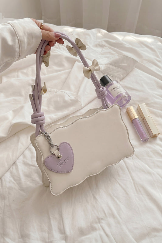 Inaya Handbag Baggie - Off White (Lilac Strap)