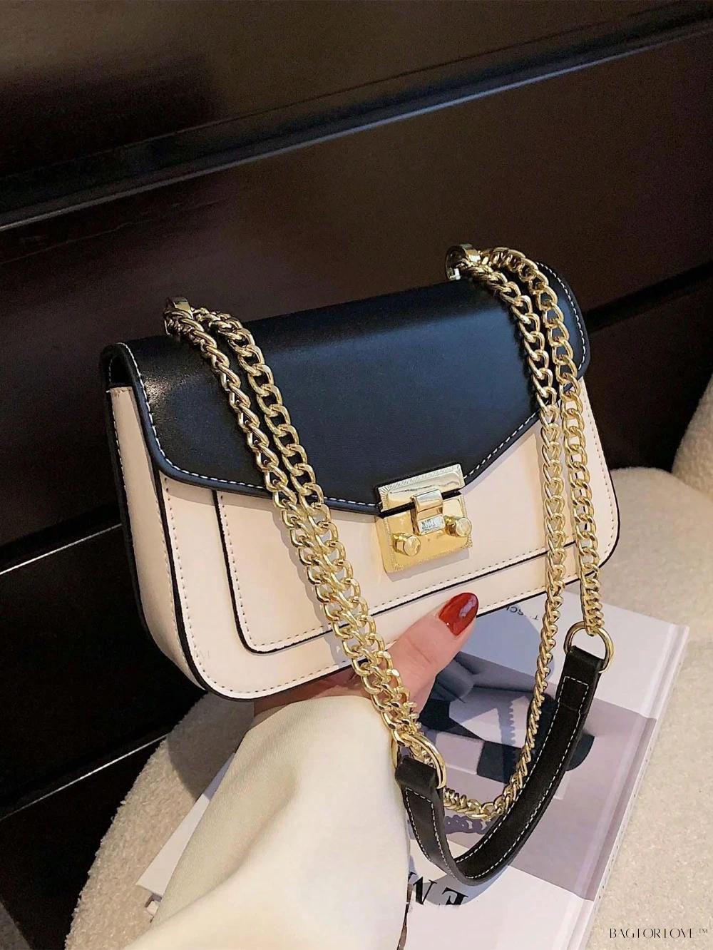 Inaya Bella Chain Shoulder Bag - Black
