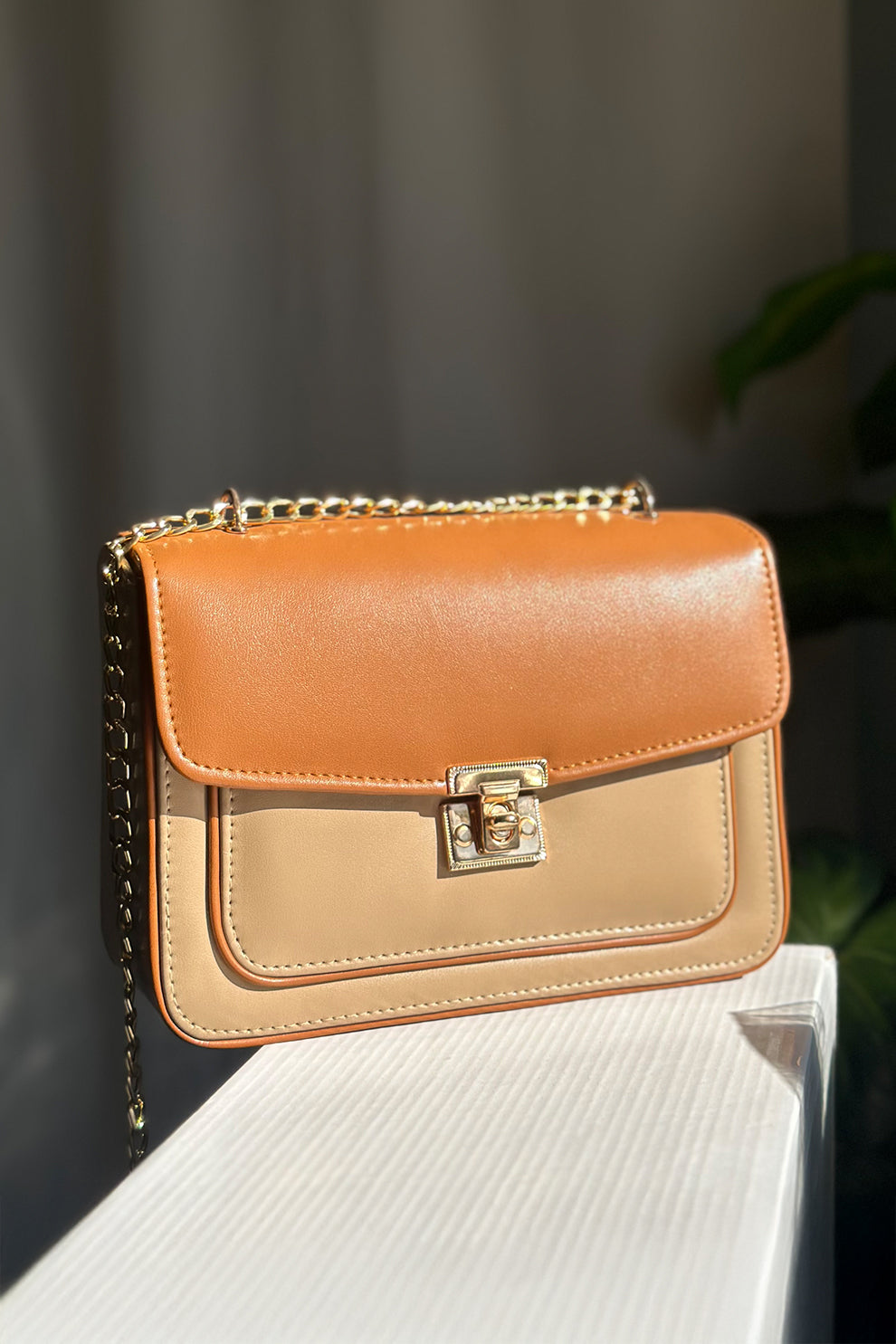 Inaya Bella Chain Shoulder Bag - Mustard