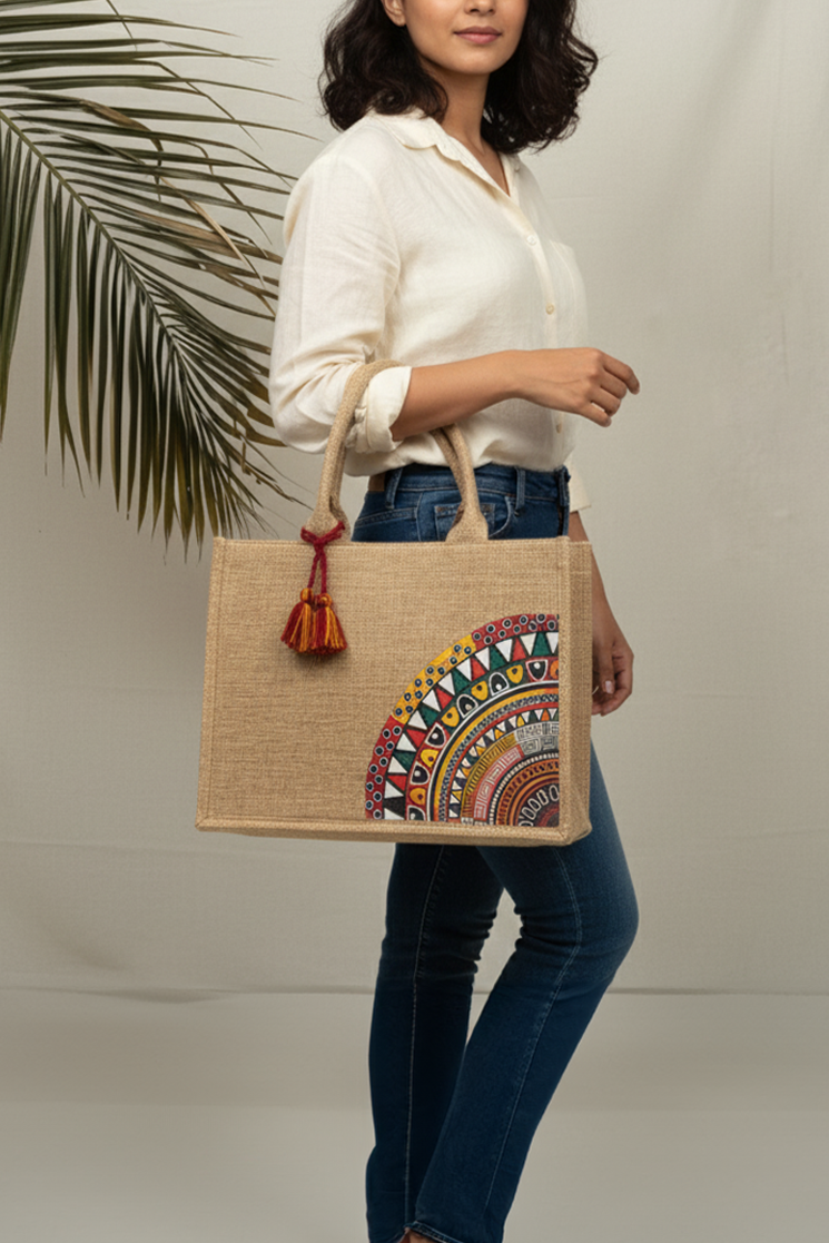 Inaya Canvas Tote Desert Bloom - Beige