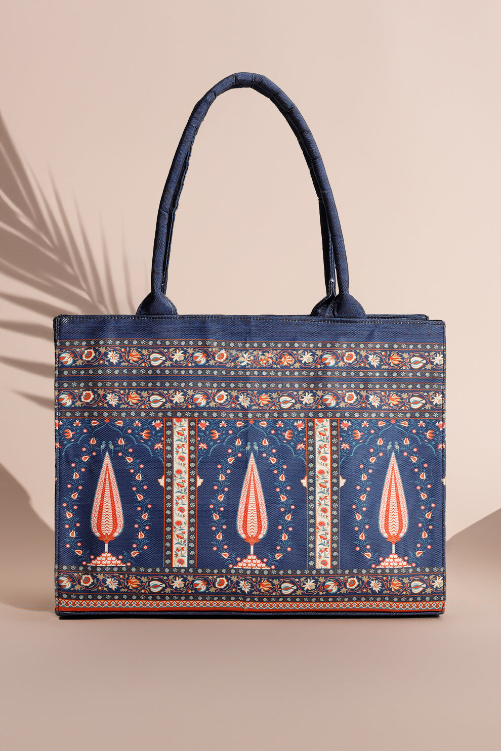 Inaya Canvas Tote Blue Folk