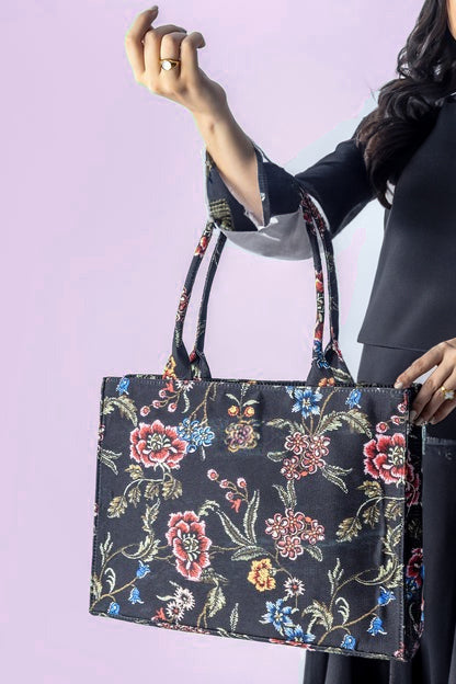 Inaya Canvas Tote Black Multi