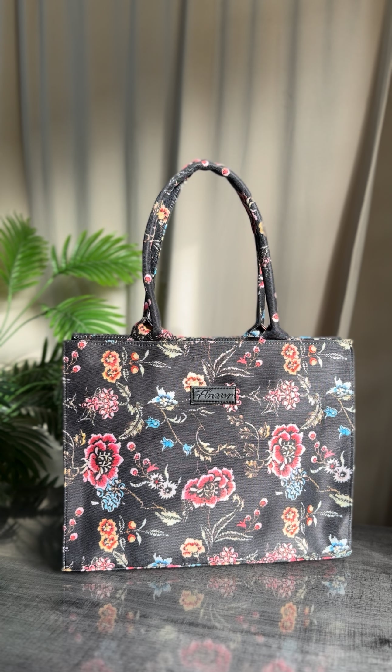 Inaya Canvas Tote Black Multi