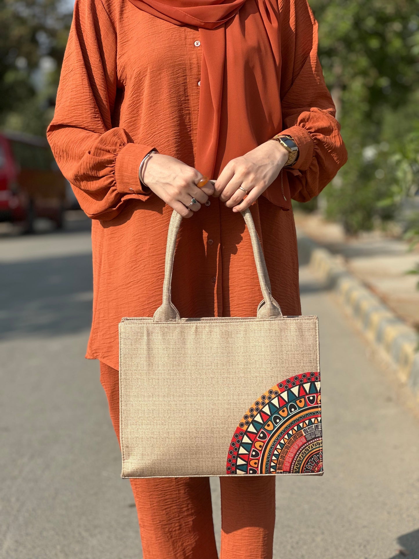 Inaya Canvas Tote Desert Bloom - Beige