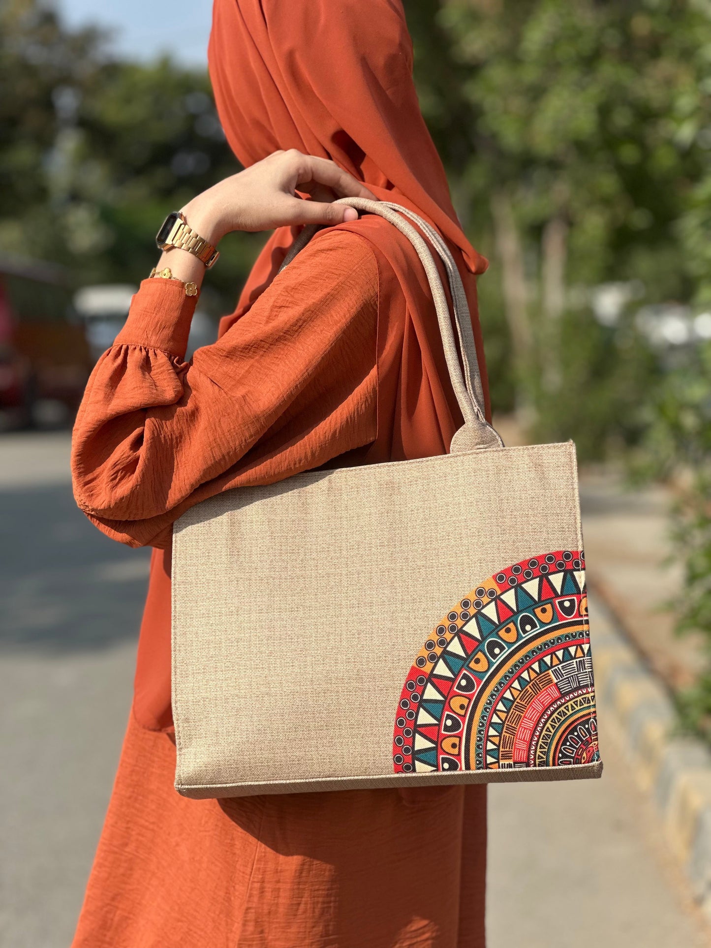 Inaya Canvas Tote Desert Bloom - Beige